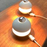 Table lamp or mushroom wall light from the German space age mid-century by Klaus Hempel for Kaiser Leuchten, 1970s, set of 2.