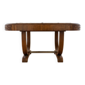 Table de salle à manger vintage années 60 en bois avec rallonges