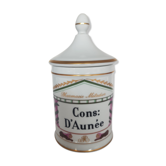 Pot à pharmacie ancien porcelaine Limoges "Cons : D'Aunée" GOUMOT LABESSE
