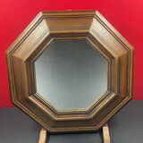 Rustic molded wood mirror 34 cm