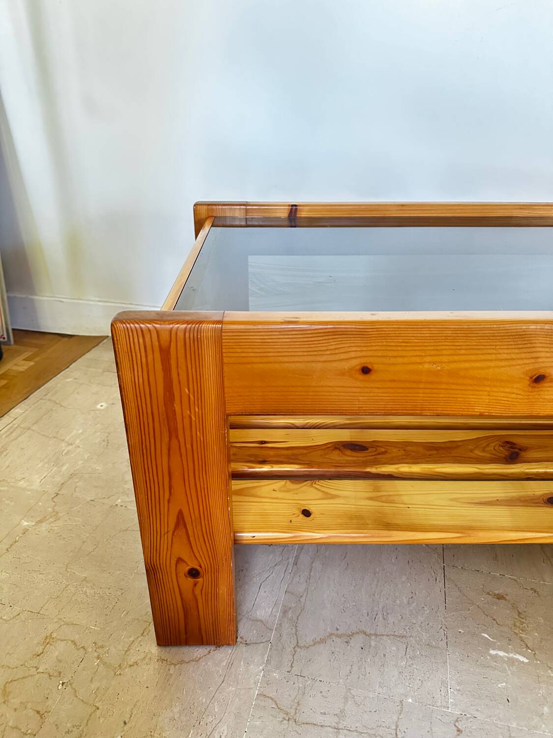 Table basse pin vintage