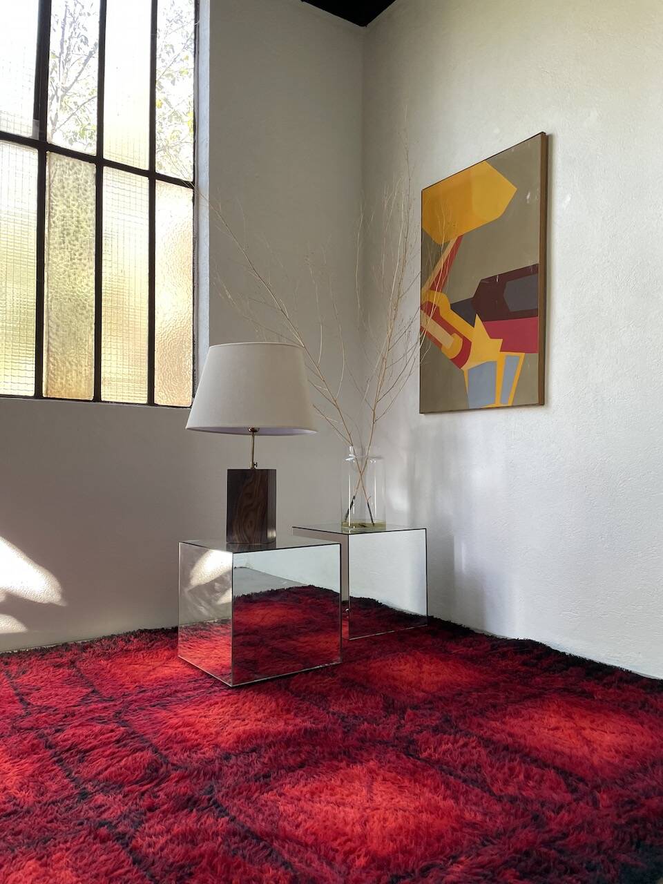 1950s wooden table lamp