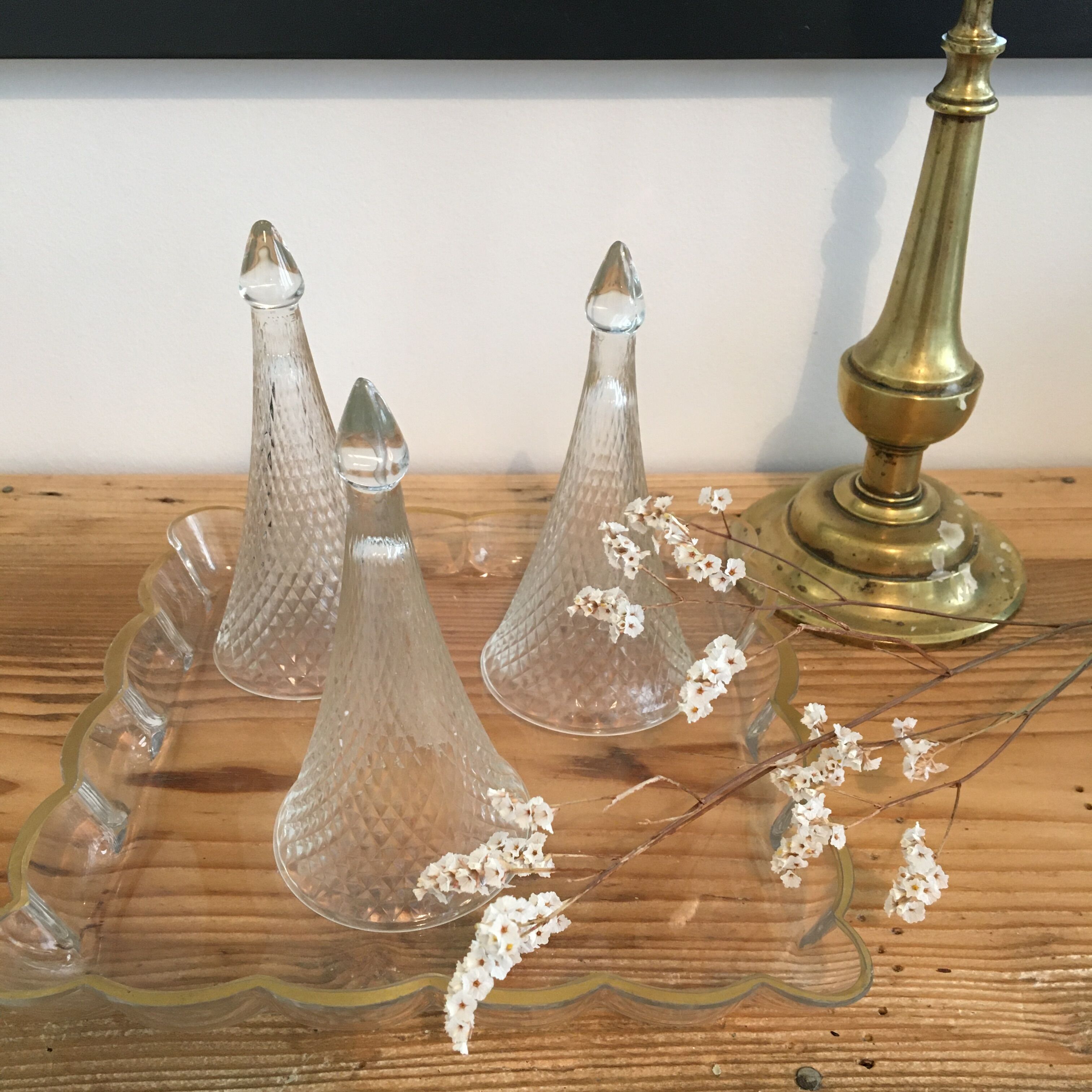 Set of 3 glass vodka glasses