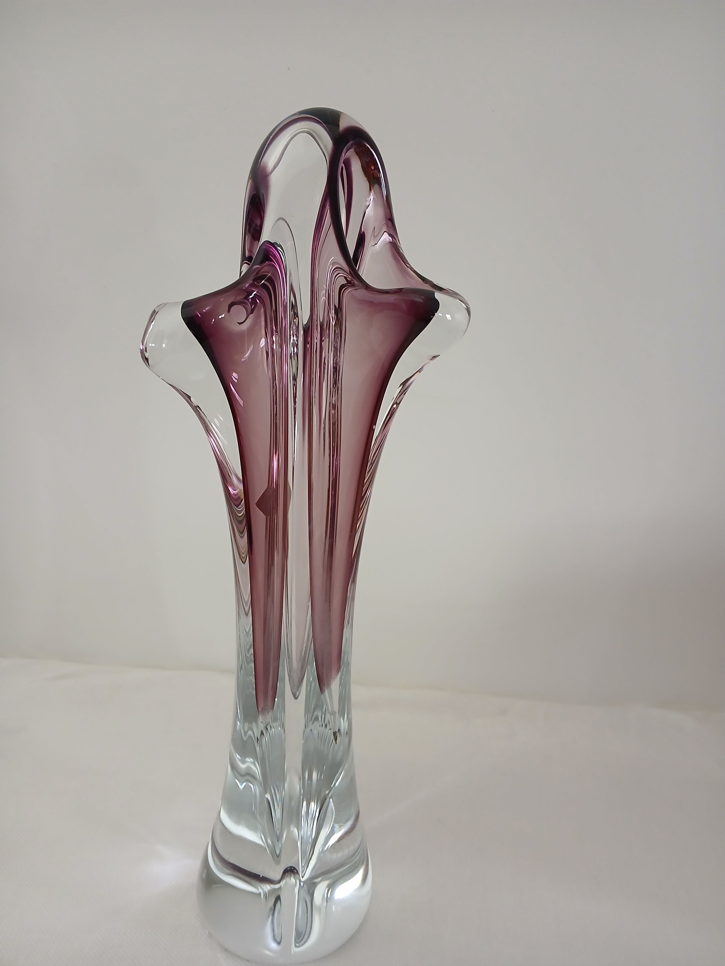 Art vase by designer Joseph Hospodka in authentic Bohemian crystal.