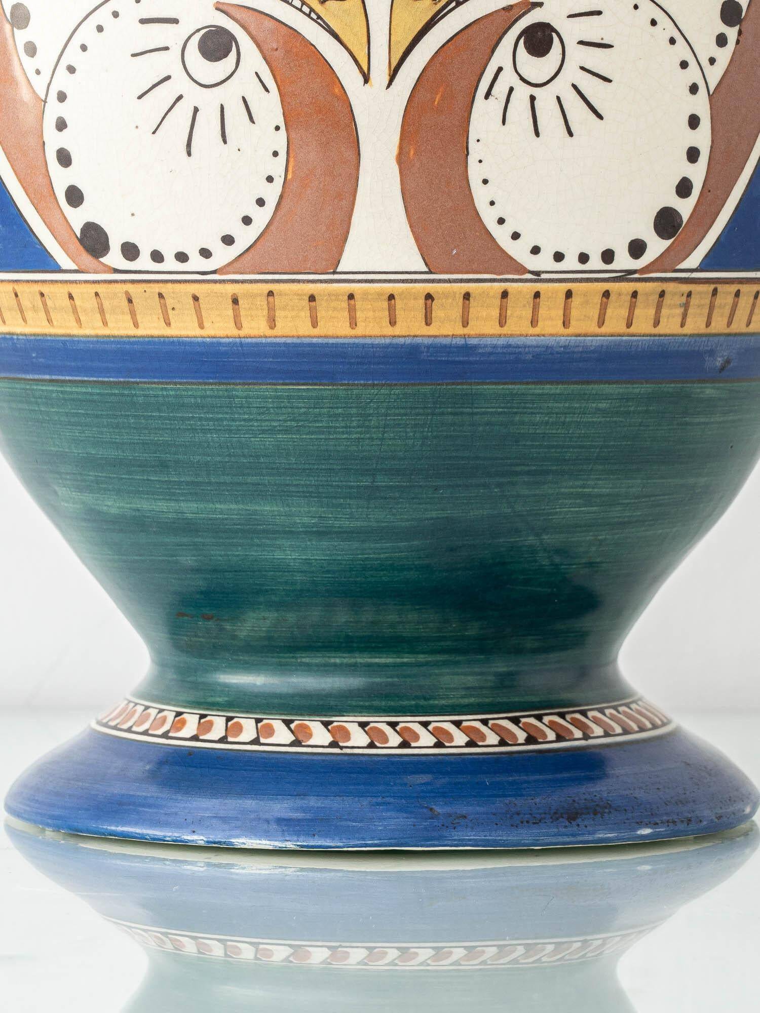 Monumental vase Lindus Art Nouveau–Art Deco, Arnhemsche Fayencefabriek, 1910s