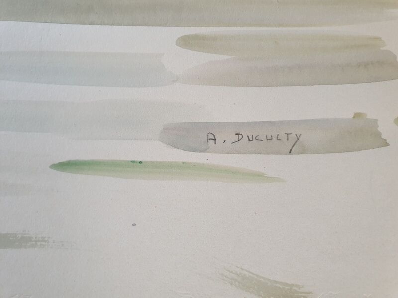 André Duculty (1912-1990) Watercolor on paper "Provencal Landscape" Signed lower right