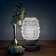 Vintage globe table lamp in transparent molded glass