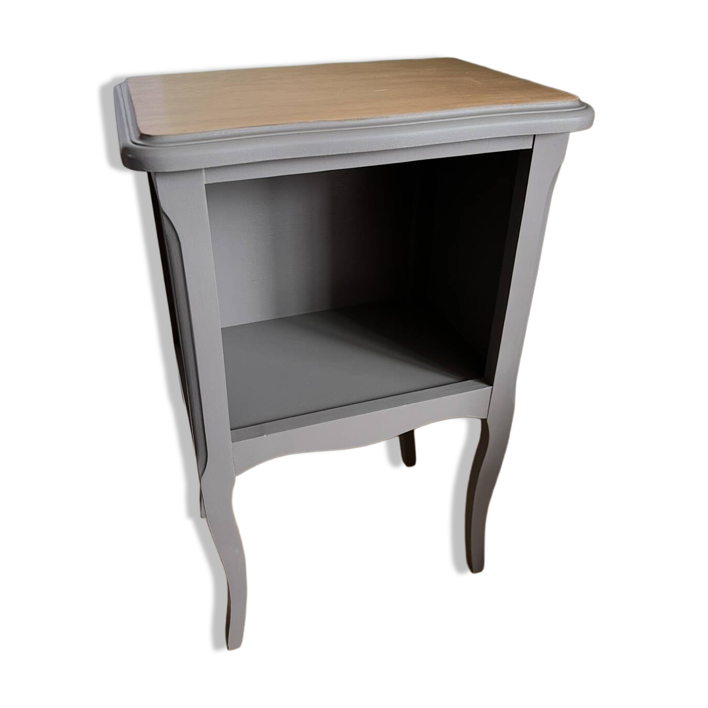 Petite table d'appoint unique en bois rénovée - style campagne chic