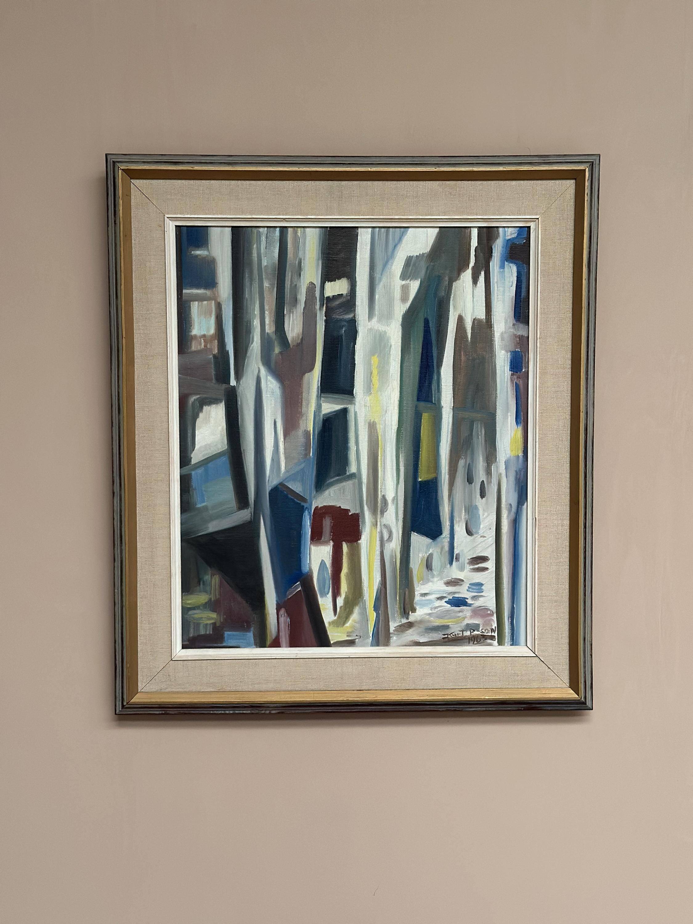 Huile sur toile suédoise – “Allée abstraite” par Kurt Persson
