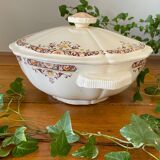 Large antique soup tureen in Longchamp earthenware.