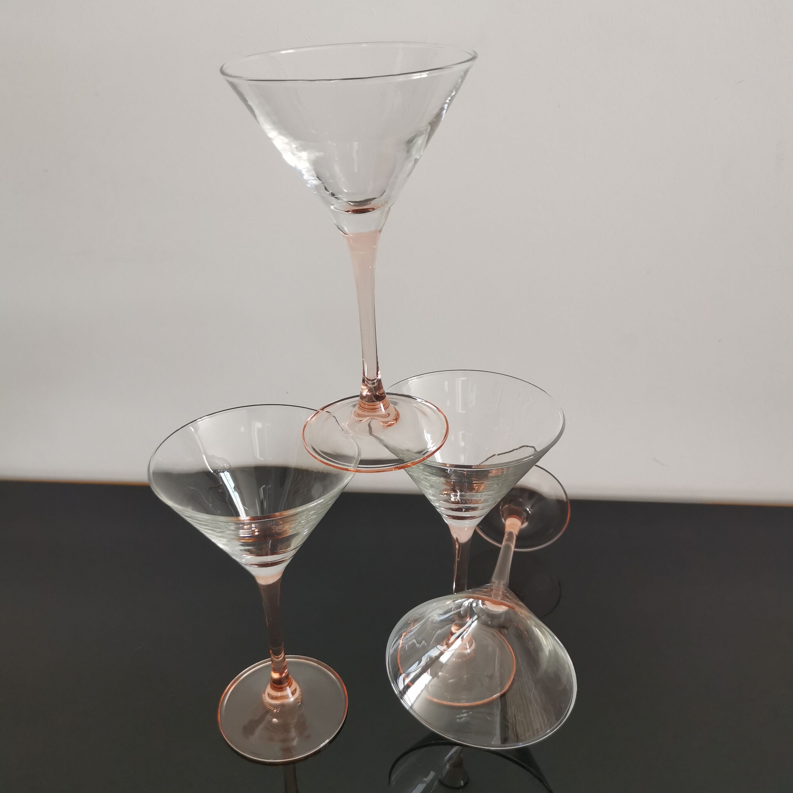 4 verres à cocktail Luminarc pieds rose