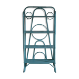 Blue rattan shelf