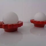 Pop Art Studio Ceramic & Glass Flower Wall Lamps, Germany, 1960s, Set of 2