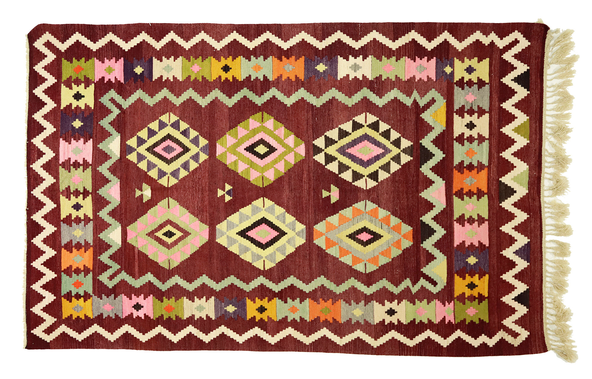 Anatolian handmade kilim rug 264 cm x 167 cm