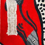 Tapis tufté, "poisson/chat"