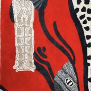 Tufted rug, "fish/cat"