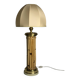 Midcentury bamboo and brass large mushroom table lamp by Leola, 1960s