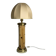 Midcentury bamboo and brass large mushroom table lamp by Leola, 1960s