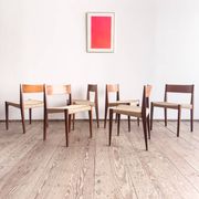 6 chairs by Poul Cadovius, walnut, with new seats, Mid Century.