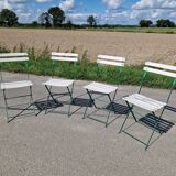 Set of 4 folding wrought iron bistro chairs
