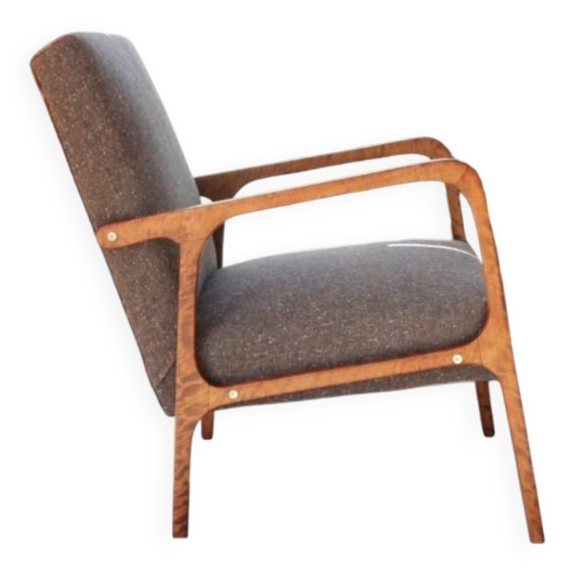 Vintage armchair chocolate granola mid-century modern design 1960