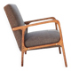 Fauteuil en bois et tissu marron, 1960