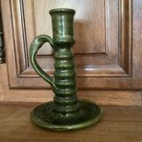 Artisanal chandelier in green ceramic