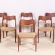 6x Niels Møller Model 71 teak, 1960s, Denmark