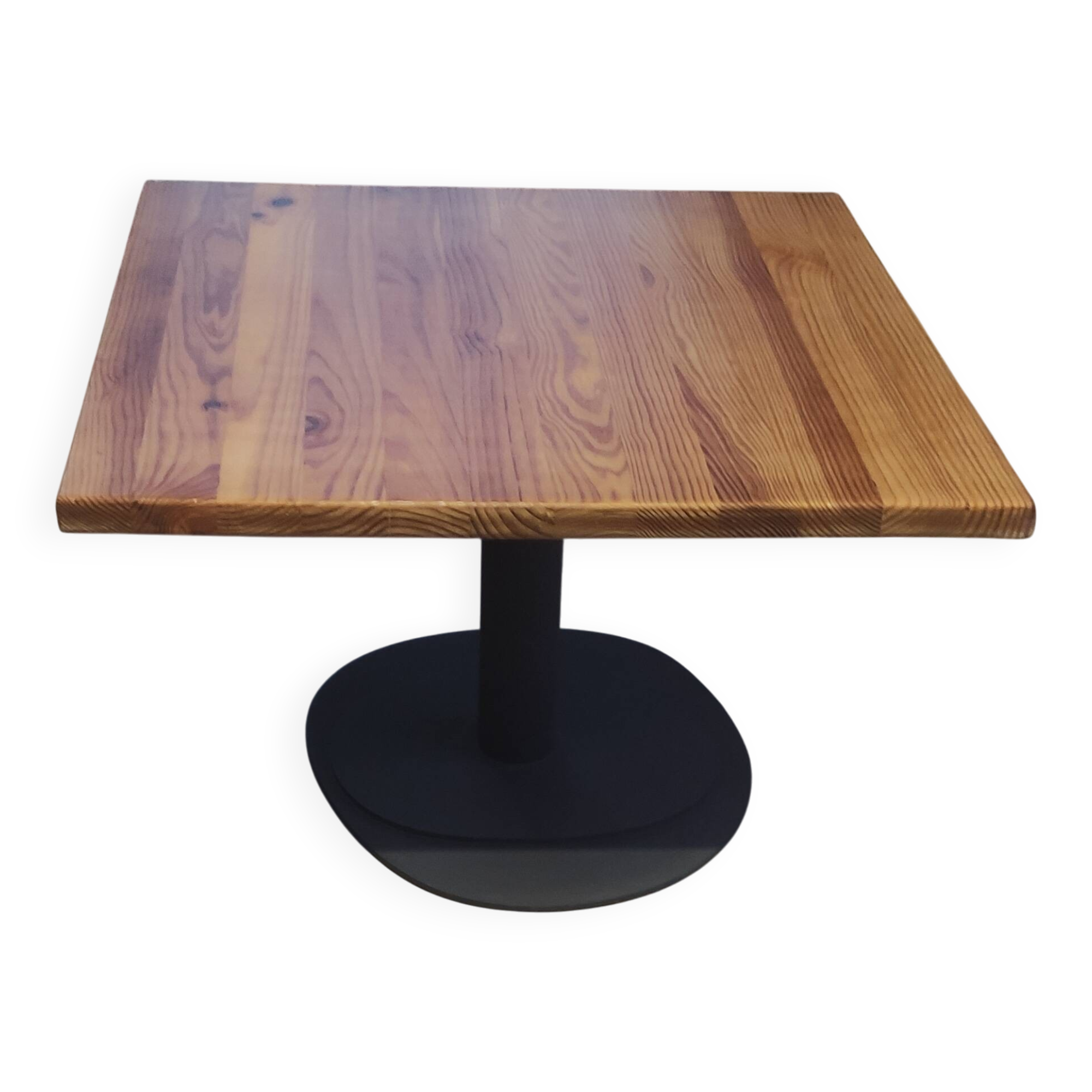 Solid wood coffee table in industrial style