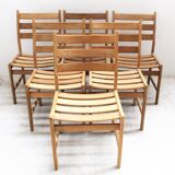 Série de six chaises vintage scandinaves en chêne, Kurt Ostervig