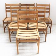Series of six vintage Scandinavian oak chairs, Kurt Ostervig