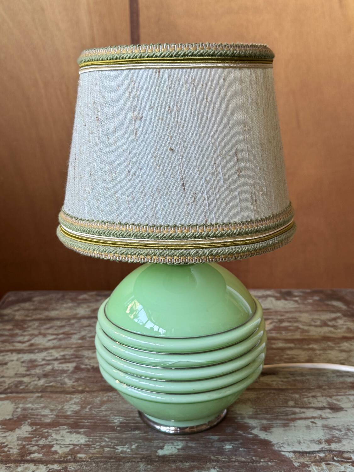 Opaline bedside lamp