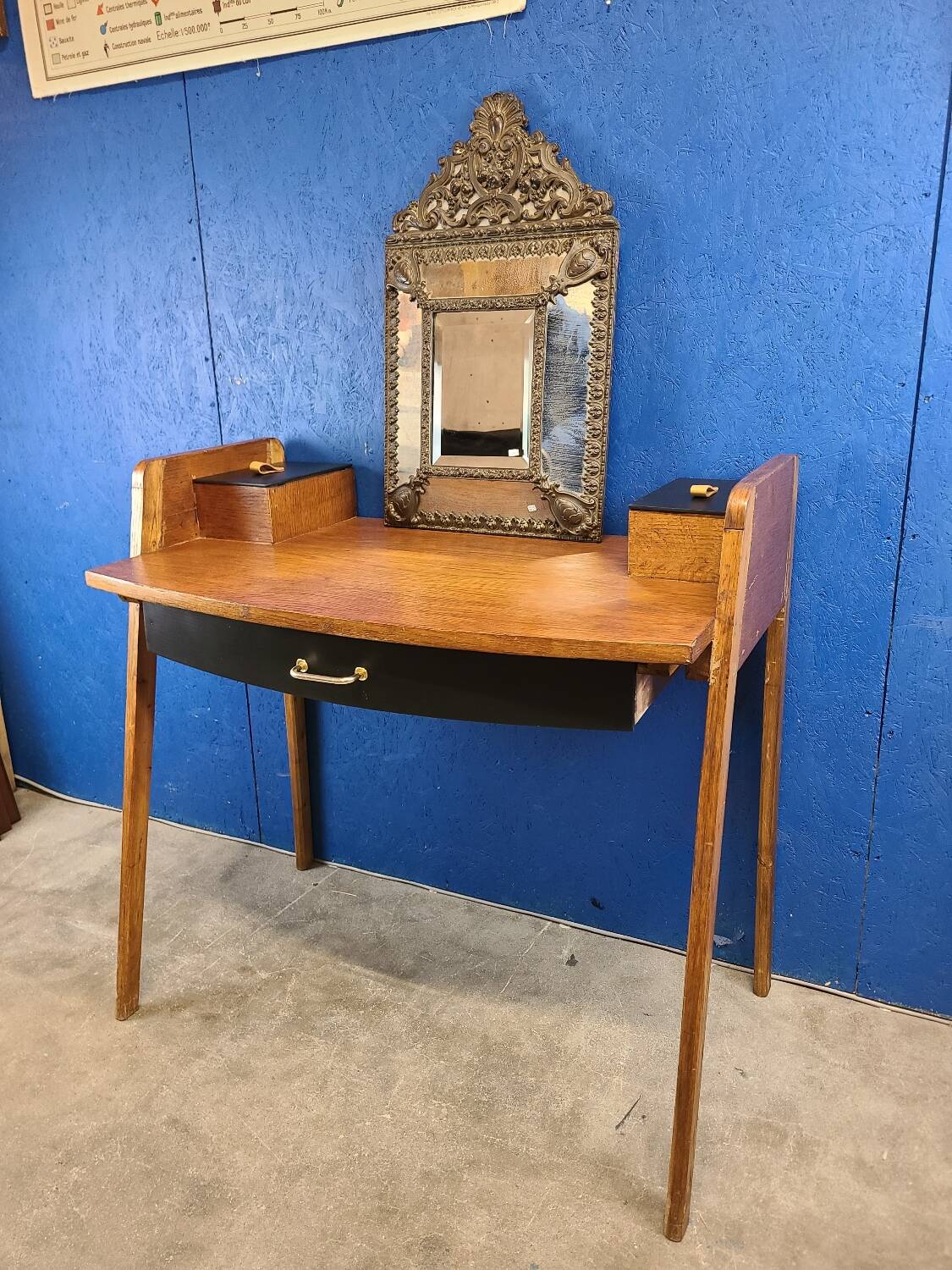 Vintage desk, compass foot dressing table