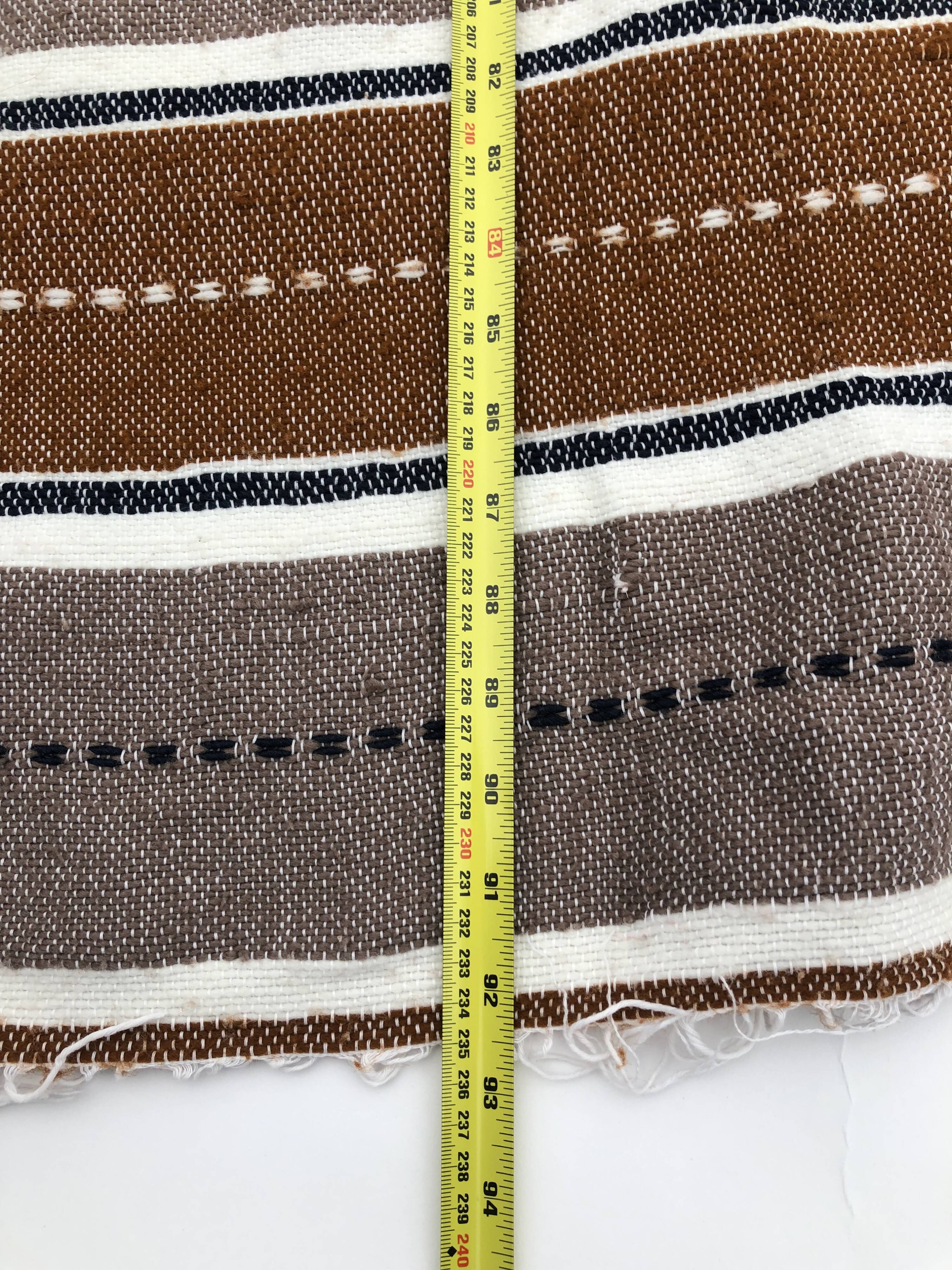 L Handmade Striped Vintage Boho North African Carpet (#2) - Area Rug 238x159