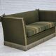 1970s, Danish 2-seater drop arm "Spanish" sofa, furniture wool.