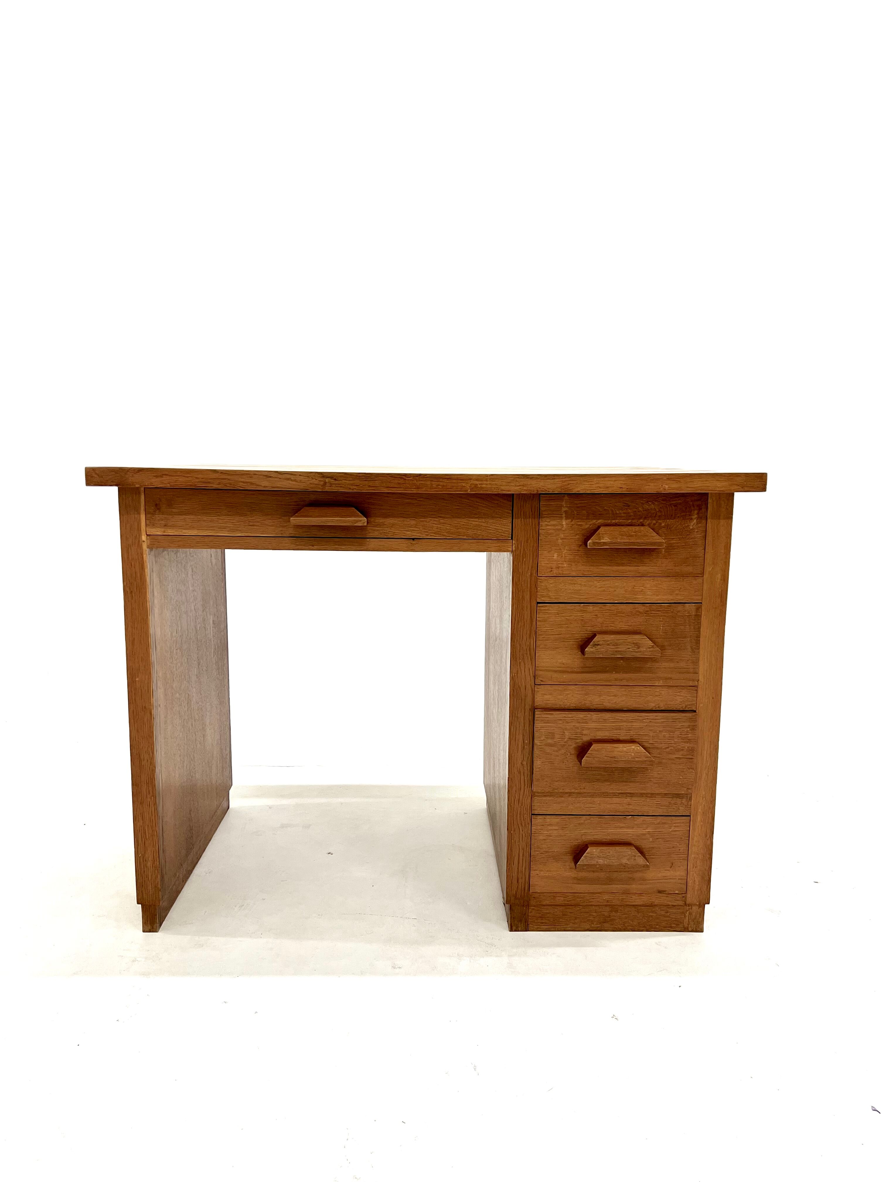 Vintage desk in solid oak 1950s