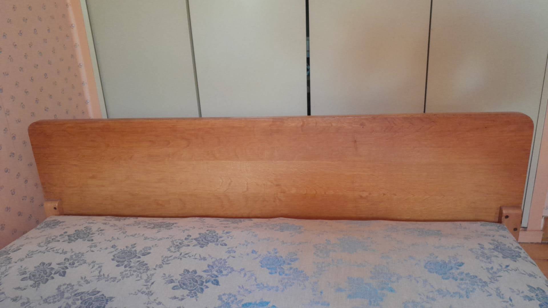 Lit vintage en bois 120 cm – années 50/60 – esprit moderniste