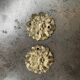 Pair of numbered antique brass rosettes for furniture decoration