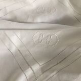 Embroidered tablecloth, double monogram