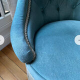 Fauteuil crapaud bleu