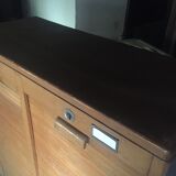 Office storage with sliding curtain