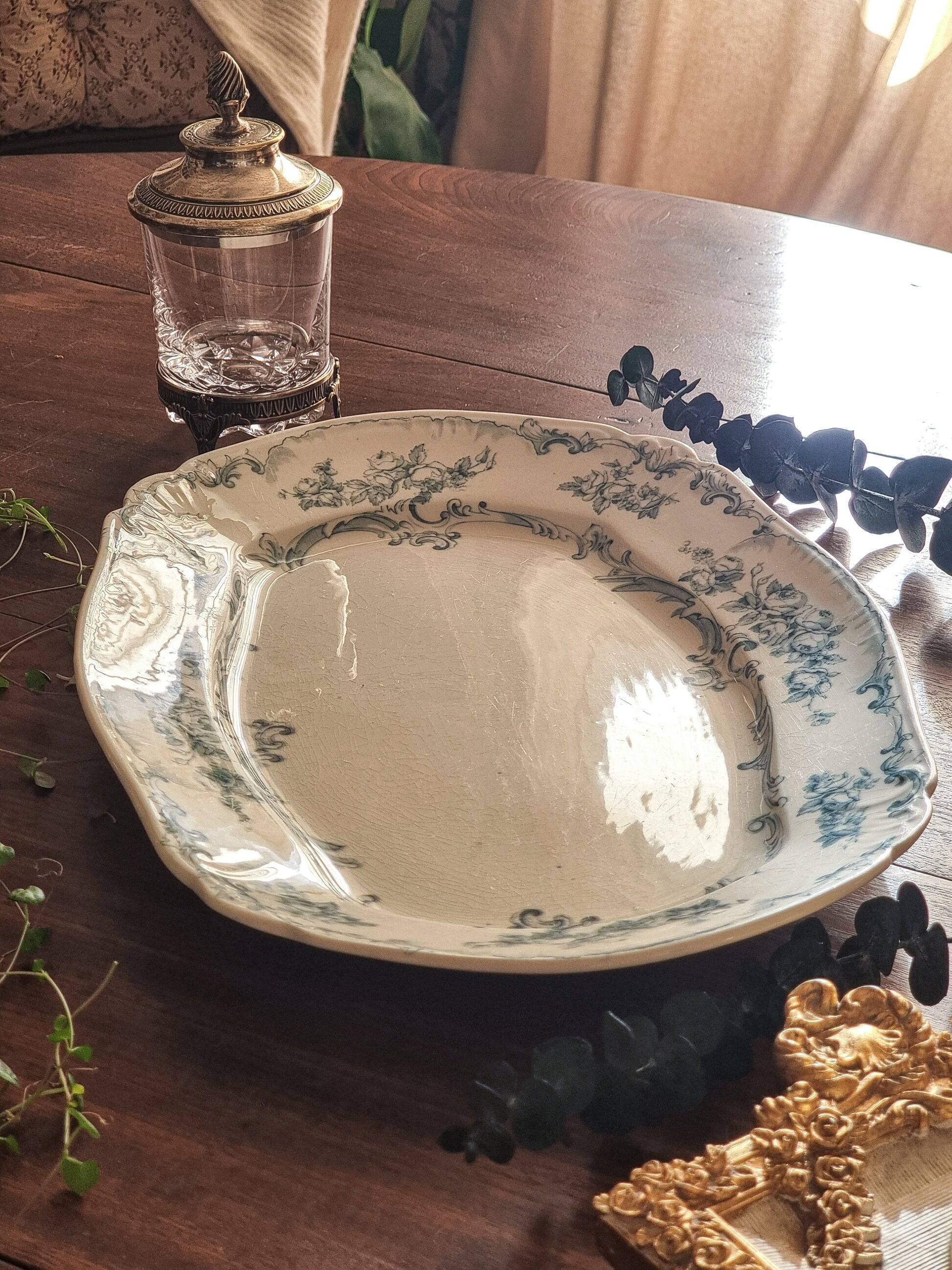 Rectangular plate in semi-porcelain