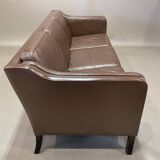 Scandinavian design 3-seater leather sofa.