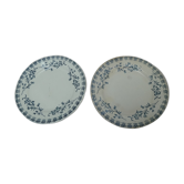 Lot de 2 assiettes plates motif campanules