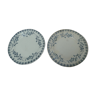 Set of 2 flat plates campanula pattern