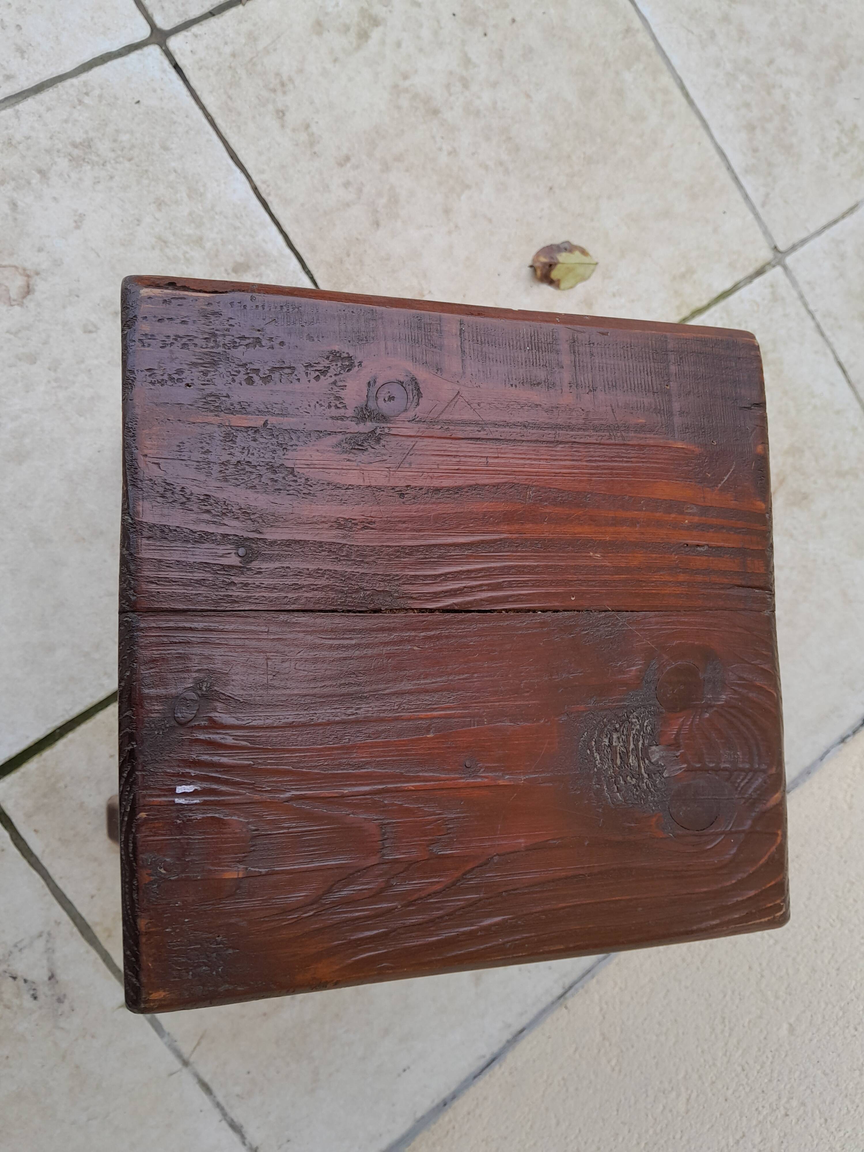 Vintage wooden stool reconstruction period 40s 50s