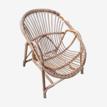 Rattan shell armchair