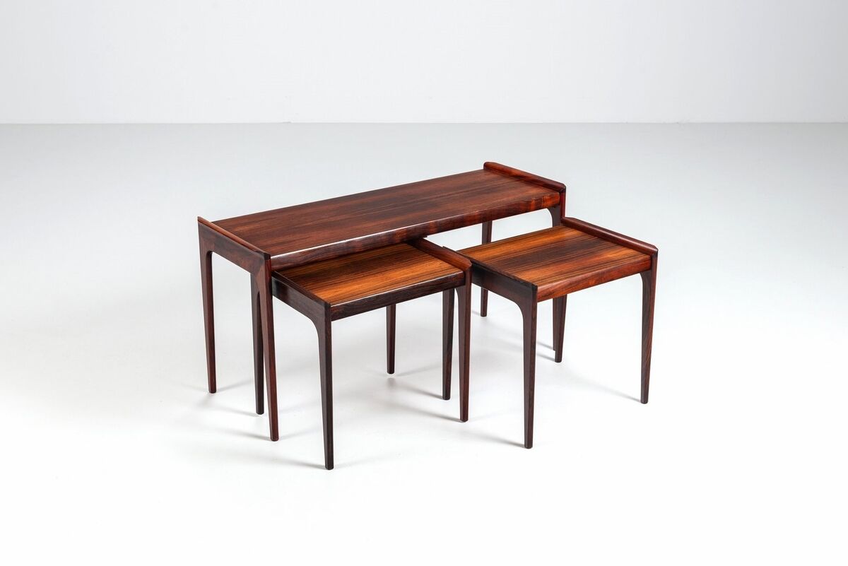 Erling Torvits nesting tables in rosewood Heltborg Mobler Denmark 1960