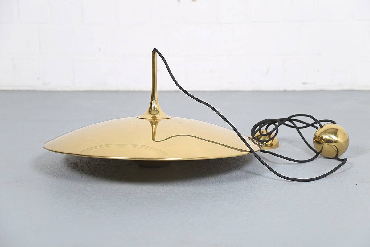 Onos 55 Pendant Light Counterweight Polished Brass by Florian Schulz