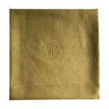 Old linen tablecloth and evening tinted in vermeil